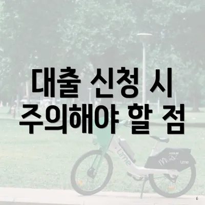 대출 신청 시 주의해야 할 점