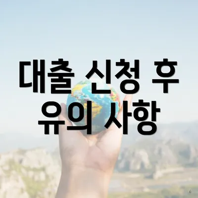 대출 신청 후 유의 사항