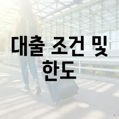 대출 조건 및 한도