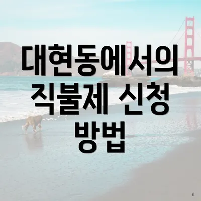 대현동에서의 직불제 신청 방법