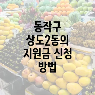동작구 상도2동의 지원금 신청 방법