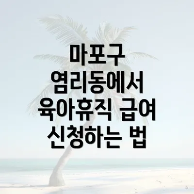 마포구 염리동에서 육아휴직 급여 신청하는 법