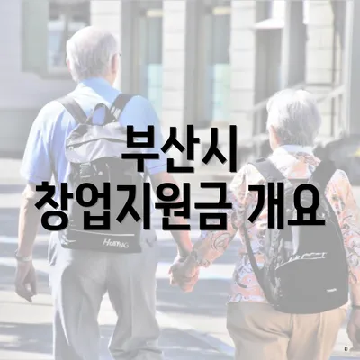 부산시 창업지원금 개요