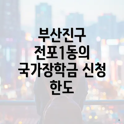 부산진구 전포1동의 국가장학금 신청 한도