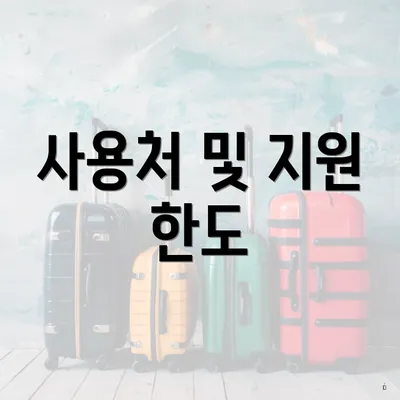 사용처 및 지원 한도