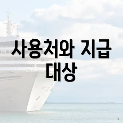 사용처와 지급 대상