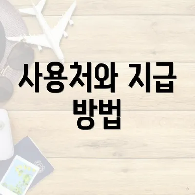 사용처와 지급 방법