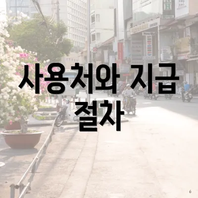 사용처와 지급 절차