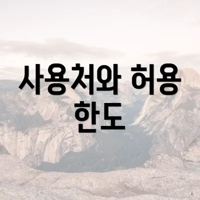 사용처와 허용 한도