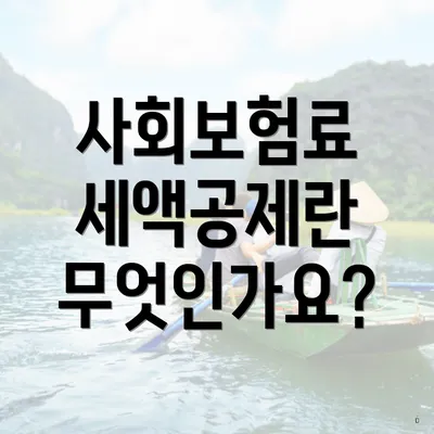 사회보험료 세액공제란 무엇인가요?