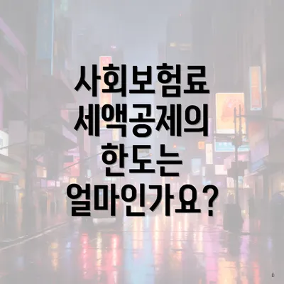 사회보험료 세액공제의 한도는 얼마인가요?