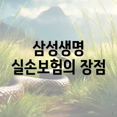 삼성생명 실손보험의 장점