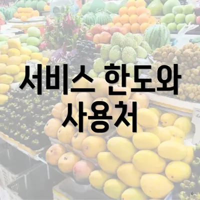서비스 한도와 사용처