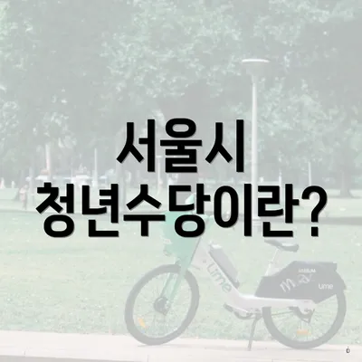 서울시 청년수당이란?