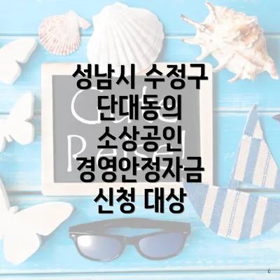 성남시 수정구 단대동의 소상공인 경영안정자금 신청 대상