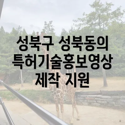 성북구 성북동의 특허기술홍보영상 제작 지원