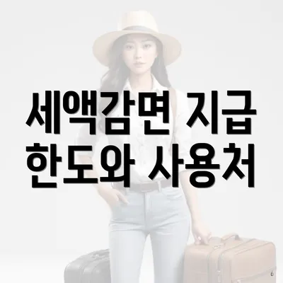 세액감면 지급 한도와 사용처