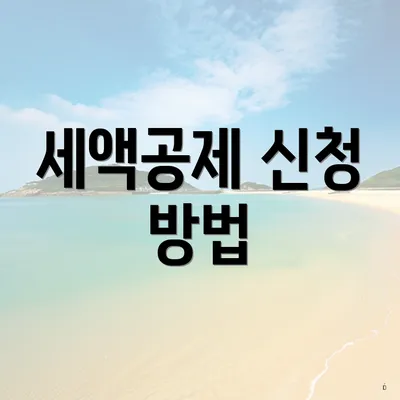세액공제 신청 방법