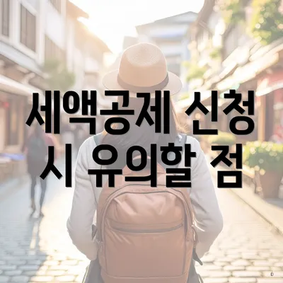 세액공제 신청 시 유의할 점