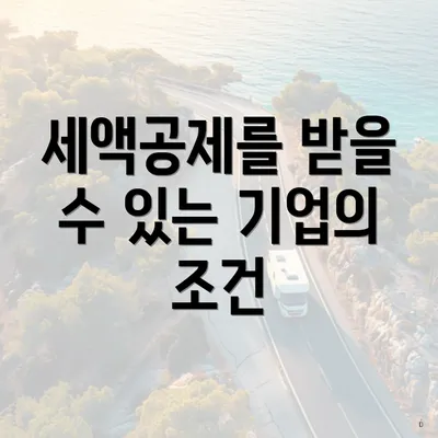 세액공제를 받을 수 있는 기업의 조건