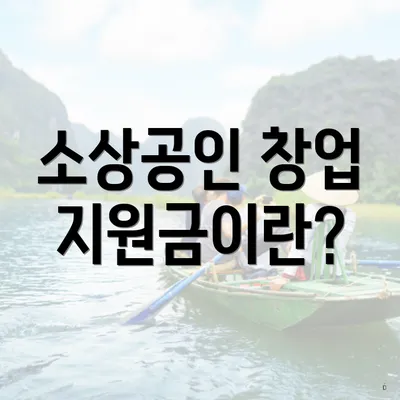 소상공인 창업 지원금이란?