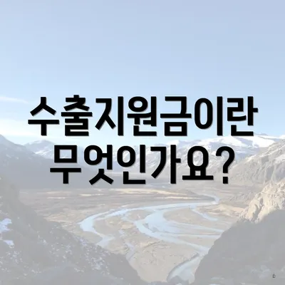수출지원금이란 무엇인가요?