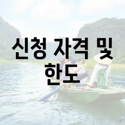 신청 자격 및 한도