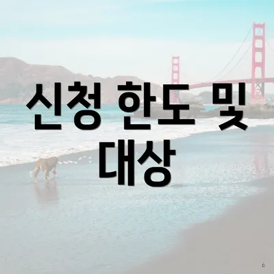 신청 한도 및 대상
