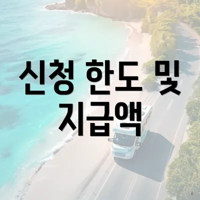 신청 한도 및 지급액