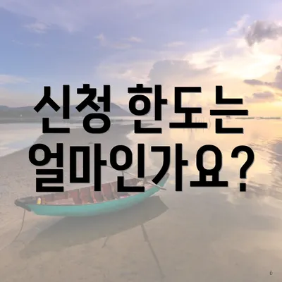 신청 한도는 얼마인가요?