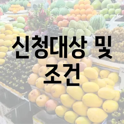 신청대상 및 조건