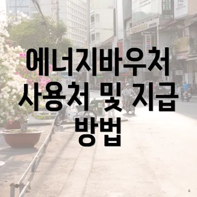 에너지바우처 사용처 및 지급 방법