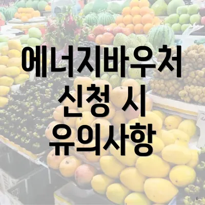 에너지바우처 신청 시 유의사항
