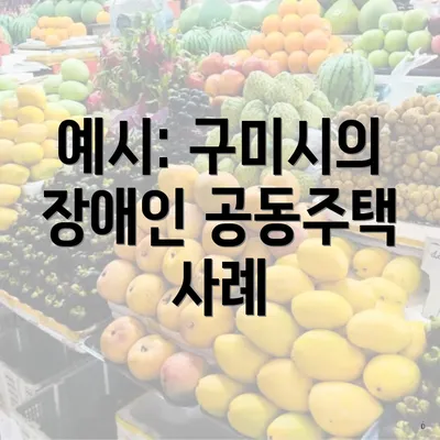 예시: 구미시의 장애인 공동주택 사례