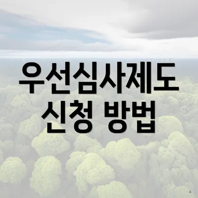 우선심사제도 신청 방법