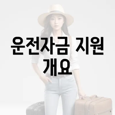 운전자금 지원 개요