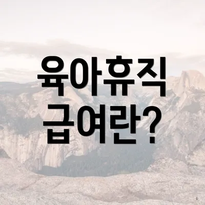 육아휴직 급여란?
