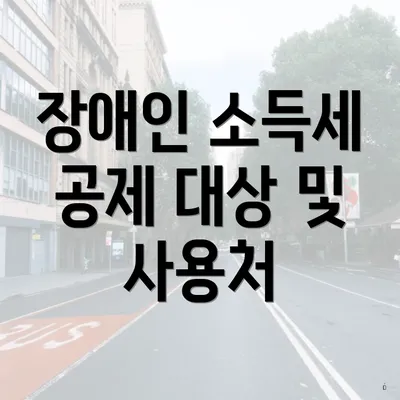 장애인 소득세 공제 대상 및 사용처