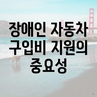 장애인 자동차 구입비 지원의 중요성