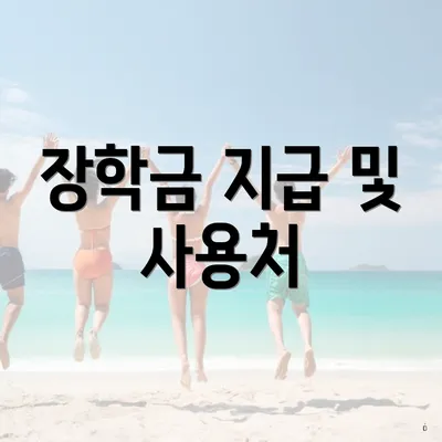 장학금 지급 및 사용처
