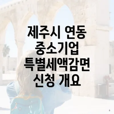 제주시 연동 중소기업 특별세액감면 신청 개요