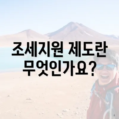 조세지원 제도란 무엇인가요?