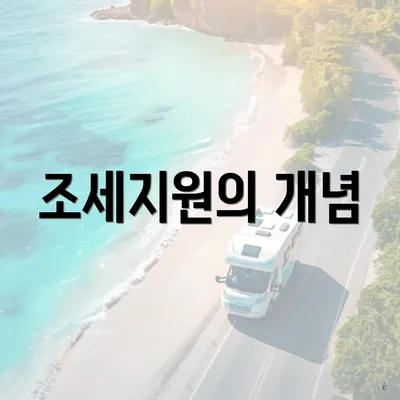조세지원의 개념