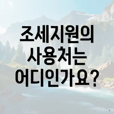 조세지원의 사용처는 어디인가요?