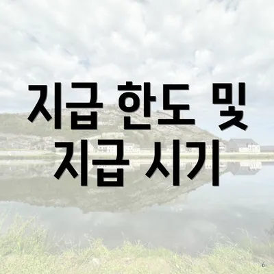 지급 한도 및 지급 시기