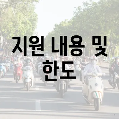 지원 내용 및 한도