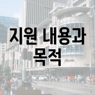 지원 내용과 목적