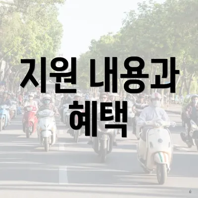 지원 내용과 혜택