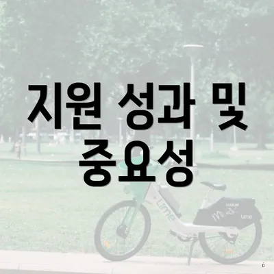 지원 성과 및 중요성