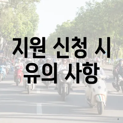 지원 신청 시 유의 사항